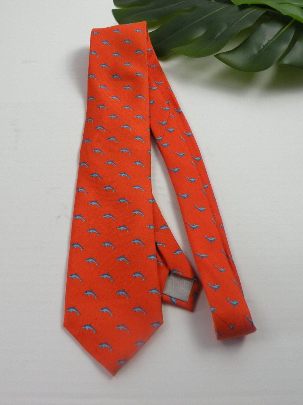 TINO COSMA 100% Silk Luxury Italian Tie Dolphins Miami